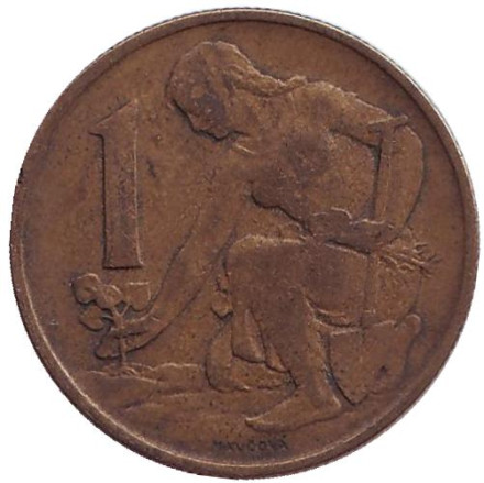 Монета 1 крона. 1968 год, Чехословакия.