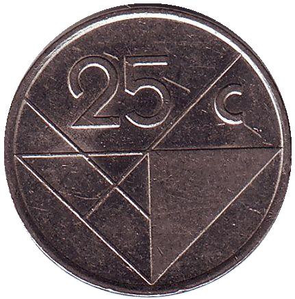 Монета 25 центов. 2003 год, Аруба.