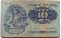 Банкнота 10 крон. 1928 год, Эстония.