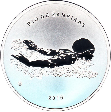 Монета 20 евро. 2016 год, Литва. XXXI летние Олимпийские Игры в Рио-де-Жанейро 2016.
