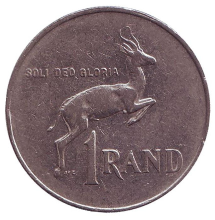 Монета 1 ранд. 1984 год, ЮАР. Газель.
