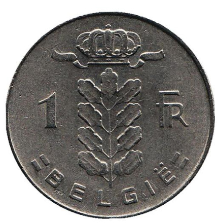 Монета 1 франк. 1974 год, Бельгия. (Belgie)