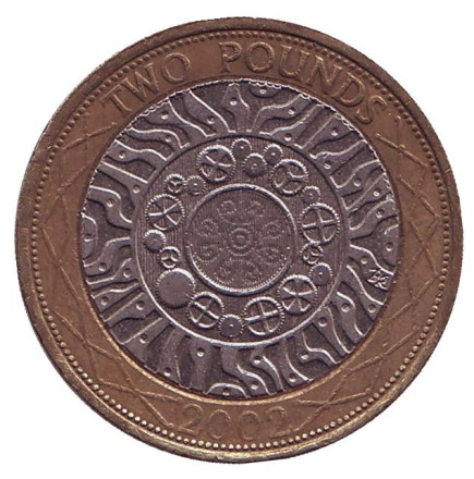 Монета 2 фунта. 2002 год, Великобритания.