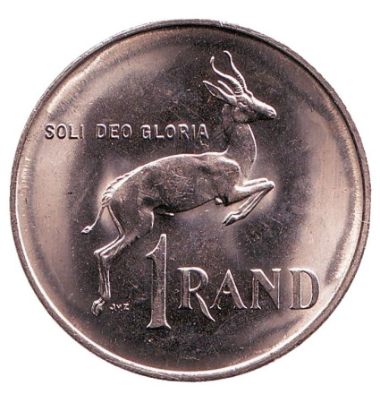 Монета 1 ранд. 1984 год, ЮАР. UNC. Газель.
