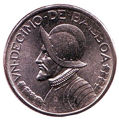 Монета 1/10 бальбоа. 1983 год, Панама. UNC. Васко Нуньес де Бальбоа.