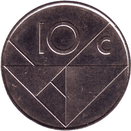 Монета 10 центов. 1996 год, Аруба.