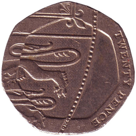 Монета 20 пенсов. 2013 год, Великобритания.