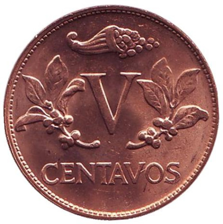 Монета 5 сентаво. 1978 год, Колумбия. UNC.