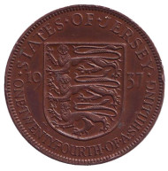 Монета 1/24 шиллинга. 1937 год, Джерси. Монета 1/24 шиллинга. 1937 год, Джерси.
