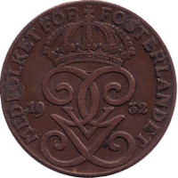 Монета 2 эре. 1932 год, Швеция. 