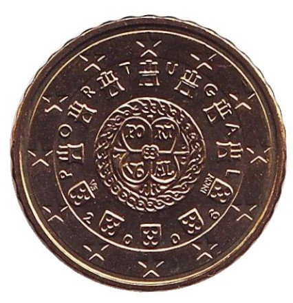 Монета 10 центов. 2006 год, Португалия.