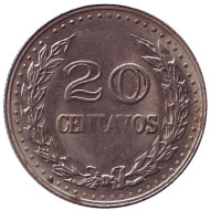 Монета 20 сентаво. 1977 год, Колумбия. Монета 20 сентаво. 1977 год, Колумбия.