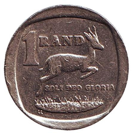 Монета 1 ранд. 1996 год, ЮАР. Газель.