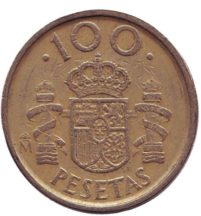 Монета 100 песет. 1992 год, Испания. Хуан Карлос I.