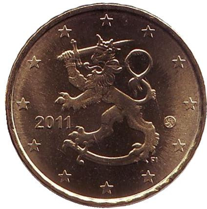 Монета 10 центов. 2011 год, Финляндия.
