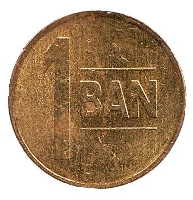 Монета 1 бан. 2013 год, Румыния. Из обращения.