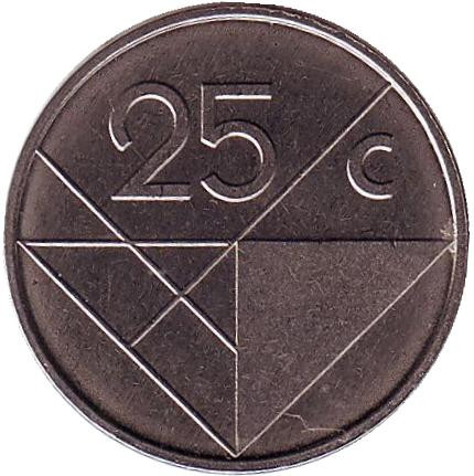 Монета 25 центов. 2006 год, Аруба.