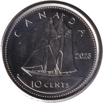Монета 10 центов 2023 год Канада. Карл III.