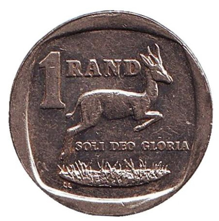 Монета 1 ранд. 2000 год, ЮАР. Старый тип. Газель.