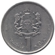 Монета 1 дирхам. 2018 год, Марокко. Монета 1 дирхам. 2018 год, Марокко.