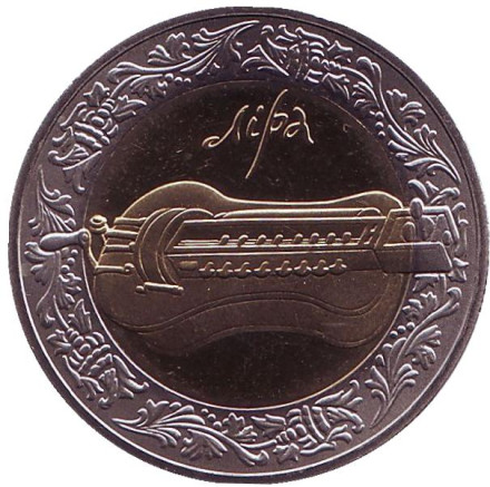 Монета 5 гривен. 2004 год, Украина. Лира.