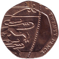 Монета 20 пенсов. 2016 год, Великобритания. Монета 20 пенсов. 2016 год, Великобритания.