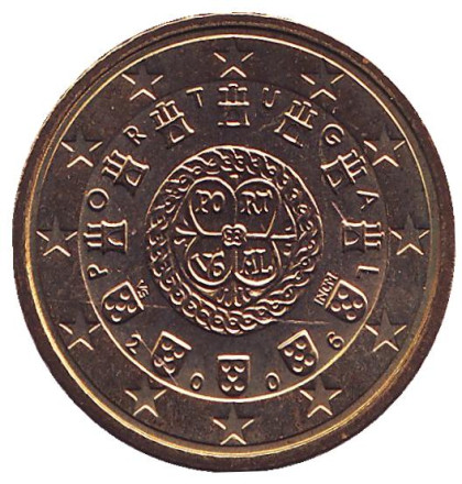 Монета 50 центов. 2006 год, Португалия.