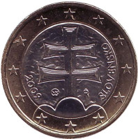 Монета 1 евро, 2009 год, Словакия. 