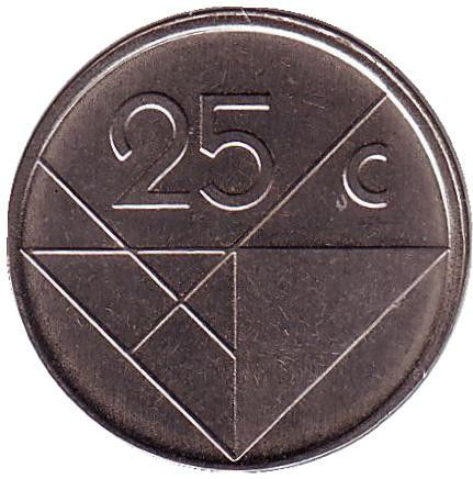 Монета 25 центов. 2007 год, Аруба.