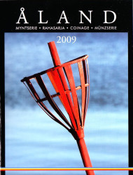 Аландские острова. Набор монет Финляндии (8 шт., с маркой). 2009 год, Финляндия. Аландские острова. Набор монет Финляндии (8 шт., с маркой). 2009 год, Финляндия.