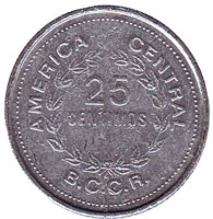 Монета 25 сантимов. 1983 год, Коста-Рика.