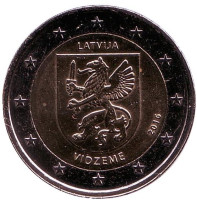 Видземе. Исторические области Латвии. Монета 2 евро. 2016 год, Латвия.
