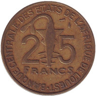 Монета 25 франков. 1982 год, Западные Африканские Штаты. 