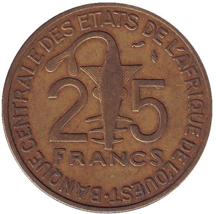 Монета 25 франков. 1982 год, Западные Африканские Штаты.