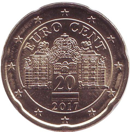 Монета 20 центов, 2017 год, Австрия.