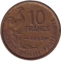 10 франков. 1952 год, Франция.