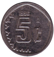 Монета 5 сентаво. 1996 год, Мексика. Монета 5 сентаво. 1996 год, Мексика.