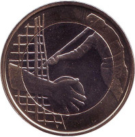 Легкая атлетика. Монета 5 евро. 2016 год, Финляндия.