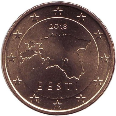 Монета 10 центов. 2018 год, Эстония.