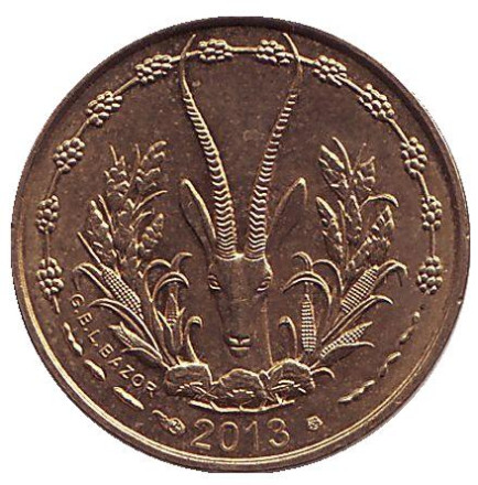 Монета 5 франков. 2013 год, Западные Африканские Штаты.