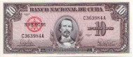 Банкнота 10 песо. 1960 год, Куба. Банкнота 10 песо. 1960 год, Куба.