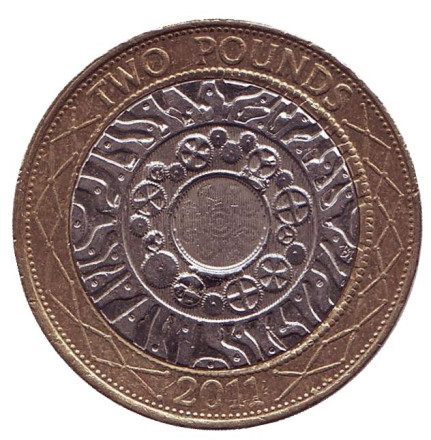 Монета 2 фунта. 2011 год, Великобритания.