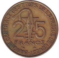 Монета 25 франков. 1997 год, Западные Африканские Штаты. 