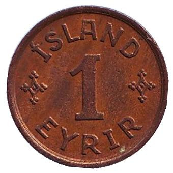 Монета 1 аурар. 1937 год, Исландия.