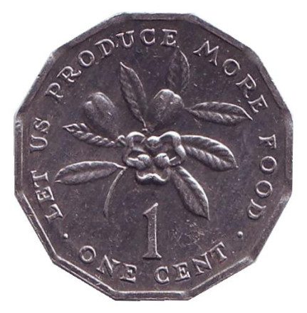 Монета 1 цент, 1975 год, Ямайка. Аки. (Блигия вкусная).