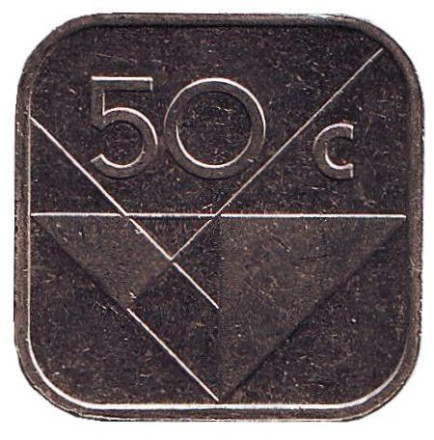 Монета 50 центов. 2008 год, Аруба.