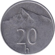 Монета 20 геллеров. 2001 год, Словакия. Пик Кривань Высоких Татр. Монета 20 геллеров. 2001 год, Словакия. Пик Кривань Высоких Татр.