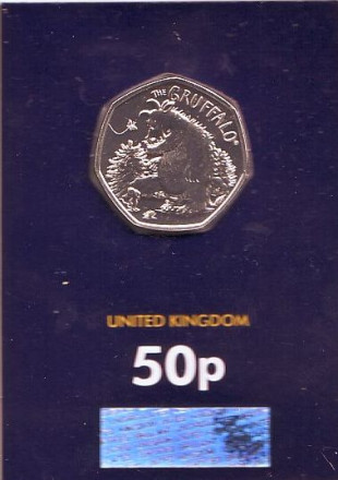 Монета 50 пенсов. 2019 год, Великобритания. Груффало и мышонок.
