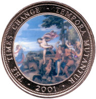 Монета 250 шиллингов. 2001 год, Сомали. (Вар. 11) Тициан. Вакх и Ариадна. Картины великих художников. Монета 250 шиллингов. 2001 год, Сомали. (Вар. 11) Тициан. Вакх и Ариадна. Картины великих художников.