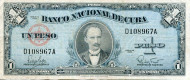 Банкнота 1 песо. 1960 год, Куба. Банкнота 1 песо. 1960 год, Куба.